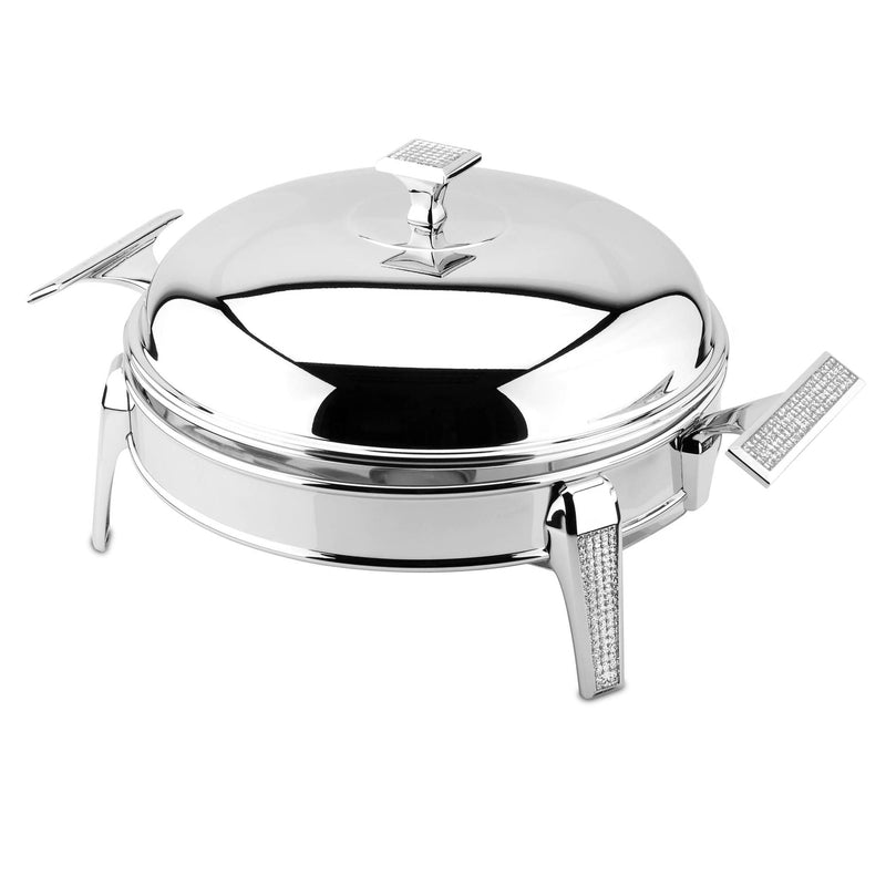 REGENT GLITTER STAINLESS STEEL ROUND FOOD WARMER 2.5 QTS, SILVER COLOR