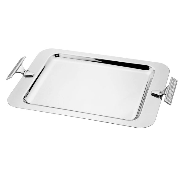 REGENT GLITTER STAINLESS STEEL RECTANGLE TRAY 51X31 CM, SILVER COLOR