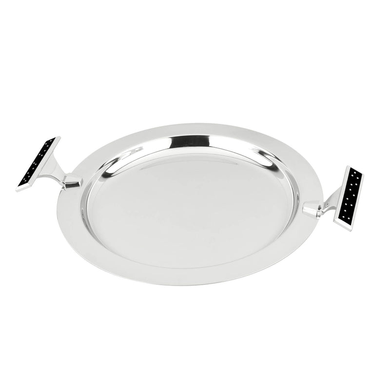 REGENT BRILLIANT STAINLESS STEEL ROUND TRAY 39X31 CM, SILVER