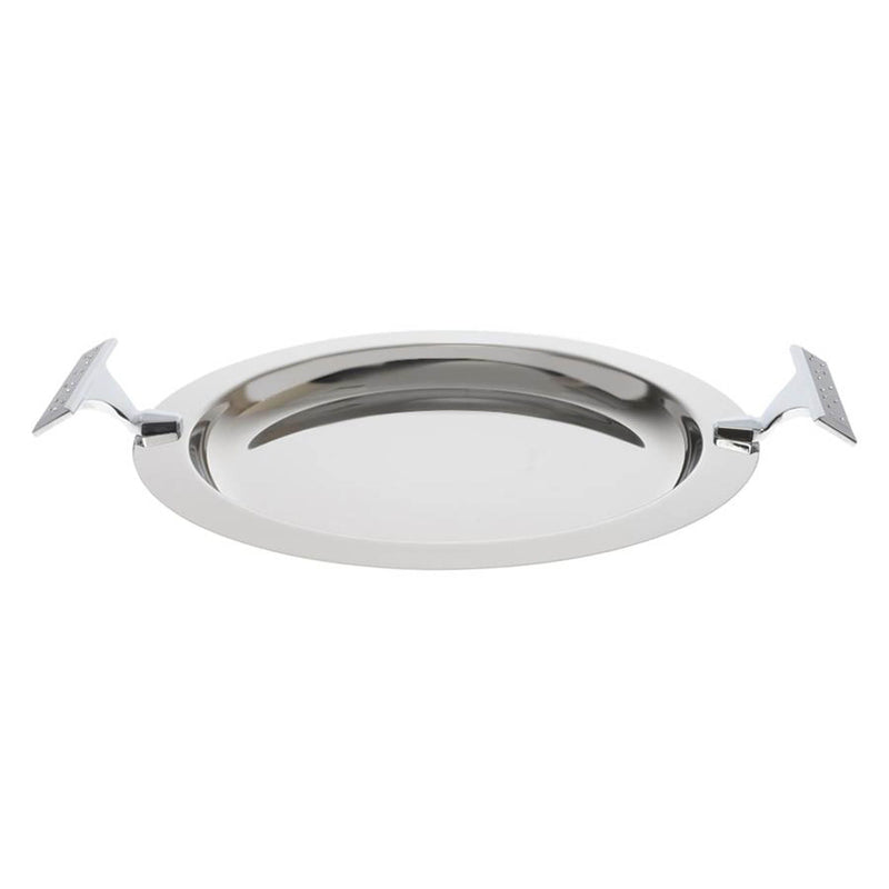 REGENT BRILLIANT STAINLESS STEEL ROUND TRAY 39X31 CM, SILVER