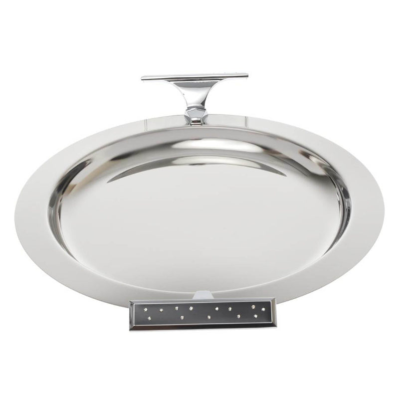 REGENT BRILLIANT STAINLESS STEEL ROUND TRAY 39X31 CM, SILVER