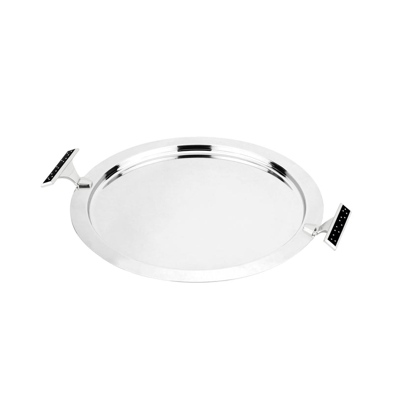 REGENT BRILLIANT STAINLESS STEEL ROUND TRAY 48x40 CM, SILVER