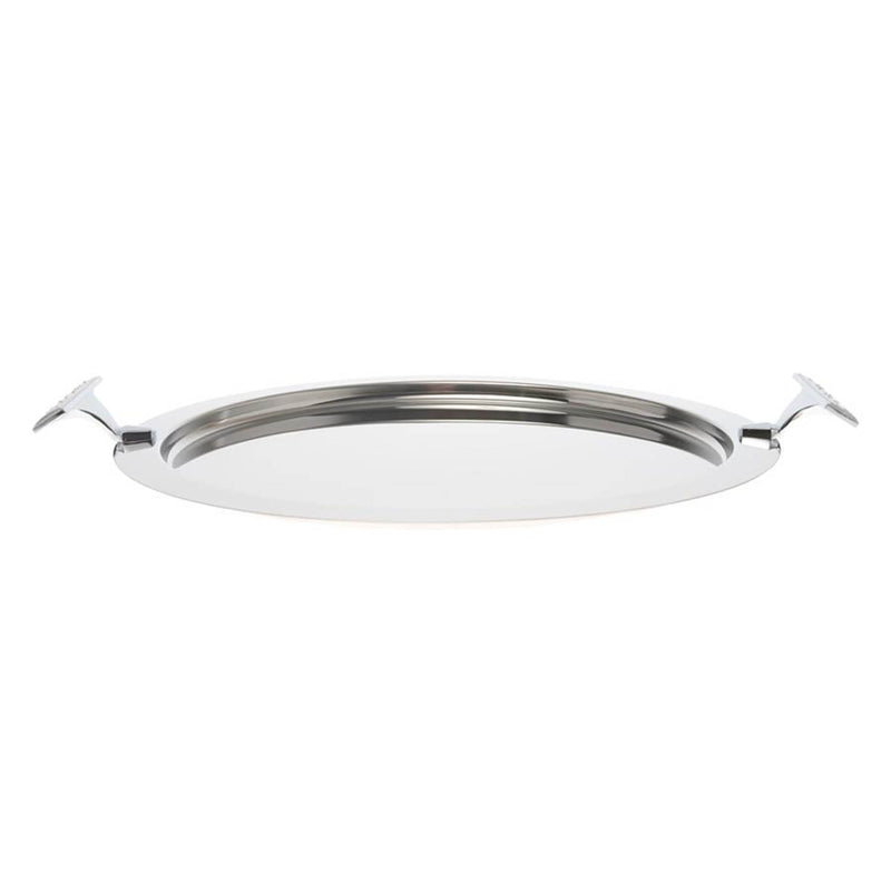 REGENT BRILLIANT STAINLESS STEEL ROUND TRAY 48x40 CM, SILVER