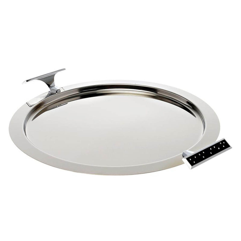 REGENT BRILLIANT STAINLESS STEEL ROUND TRAY 48x40 CM, SILVER