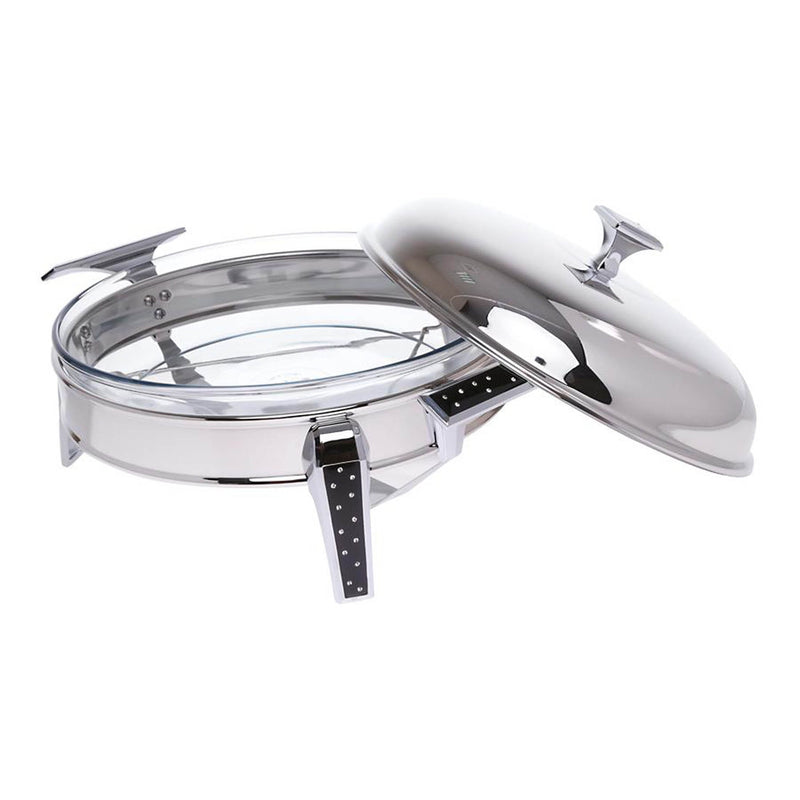 REGENT BRILLIANT STAINLESS STEEL ROUND FOOD WARMER 2.5 QTS, SILVER COLOR