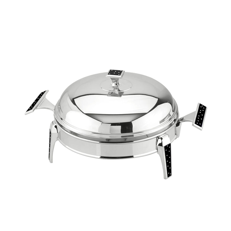 REGENT BRILLIANT STAINLESS STEEL ROUND FOOD WARMER 2.5 QTS, SILVER COLOR