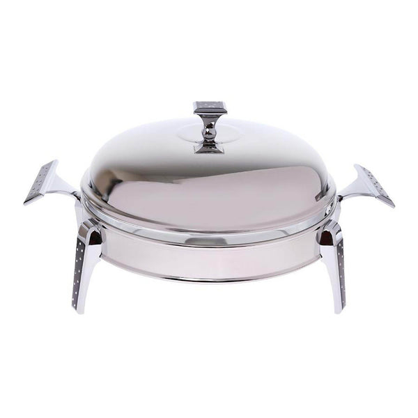 REGENT BRILLIANT STAINLESS STEEL ROUND FOOD WARMER 2.5 QTS, SILVER COLOR