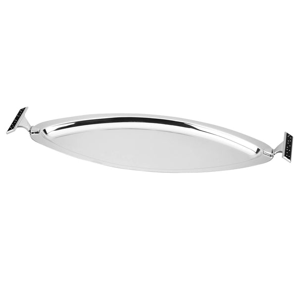 REGENT BRILLIANT STAINLESS STEEL OVAL TRAY 56 CM, SILVER