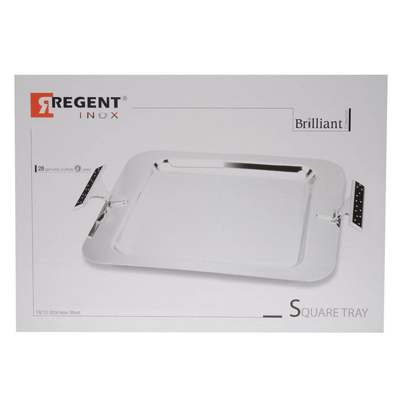 REGENT BRILLIANT STAINLESS STEEL SQUARE TRAY 46X34 CM, SILVER