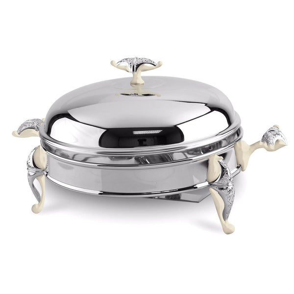 REGENT MALIAKA STAINLESS STEEL ROUND FOOD WARMER 2.5 QTS, SILVER COLOR