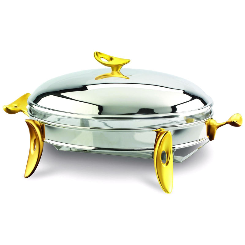 REGENT O2 STAINLESS STEEL OVAL FOOD WARMER 3 QTS, GOLD COLOR