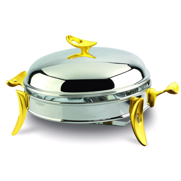 REGENT O2 STAINLESS STEEL ROUND FOOD WARMER 2.5 QTS, GOLD COLOR