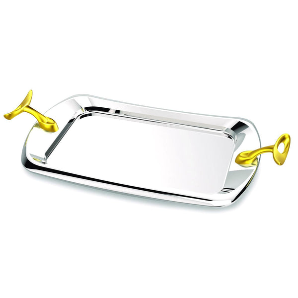 REGENT O2 STAINLESS STEEL RECTANGLE TRAY 52X28 CM, GOLD COLOR