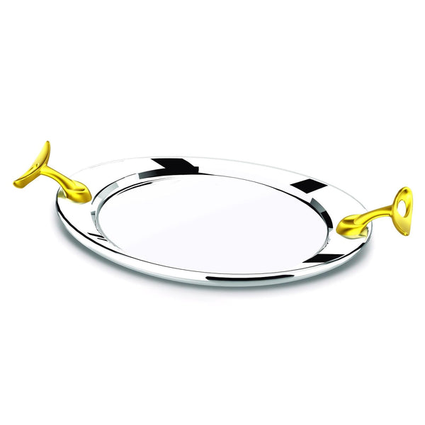 REGENT O2 STAINLESS STEEL OVAL TRAY 49X25 CM, GOLD COLOR