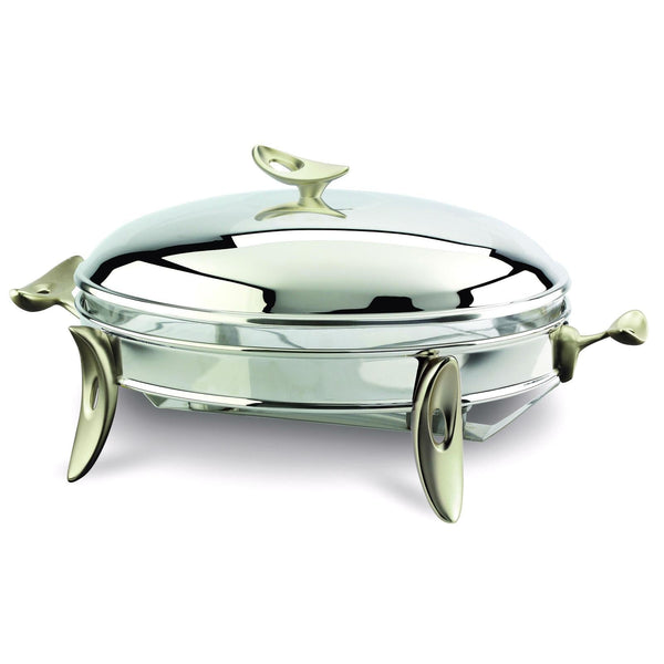 REGENT O2 STAINLESS STEEL OVAL FOOD WARMER 3 QTS, SILVER COLOR