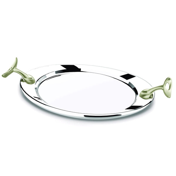 REGENT O2 STAINLESS STEEL OVAL TRAY 49X25 CM, SILVER COLOR