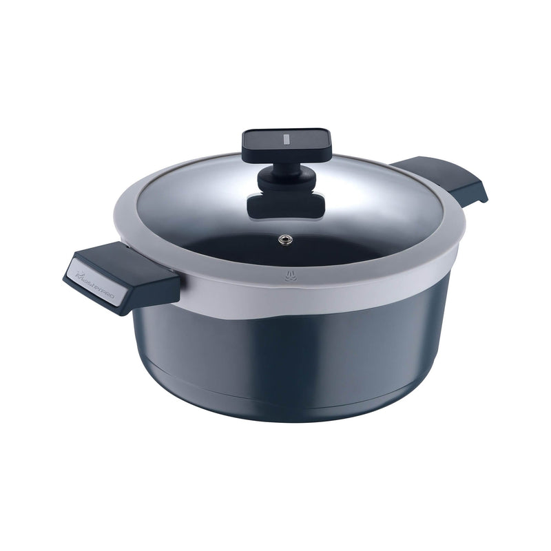 MASTERPRO GASTRO CAST ALUMINUM NON-STICK INDUCTION BOTTOM CASSEORLE WITH LID 24 CM/4.5 LITER, GREY COLOR