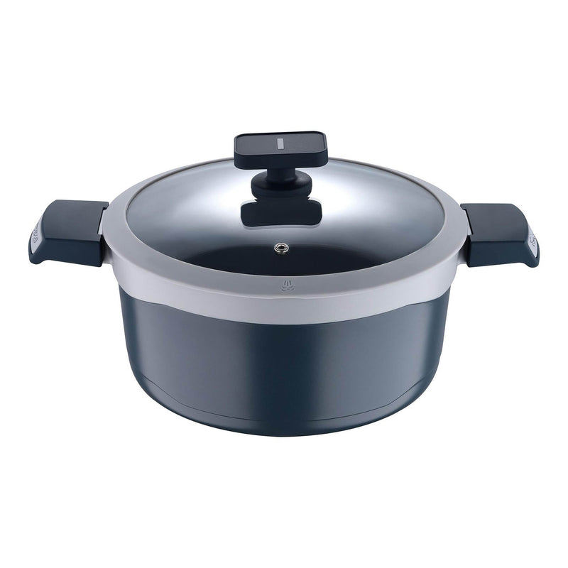 MASTERPRO GASTRO CAST ALUMINUM NON-STICK INDUCTION BOTTOM CASSEORLE WITH LID 24 CM/4.5 LITER, GREY COLOR