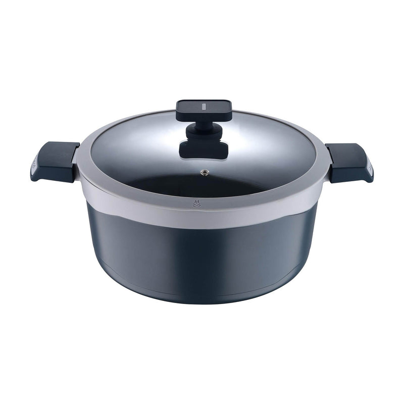 MASTERPRO GASTRO CAST ALUMINUM NON-STICK INDUCTION BOTTOM CASSEORLE WITH LID 28 CM/7 LITER, GREY COLOR