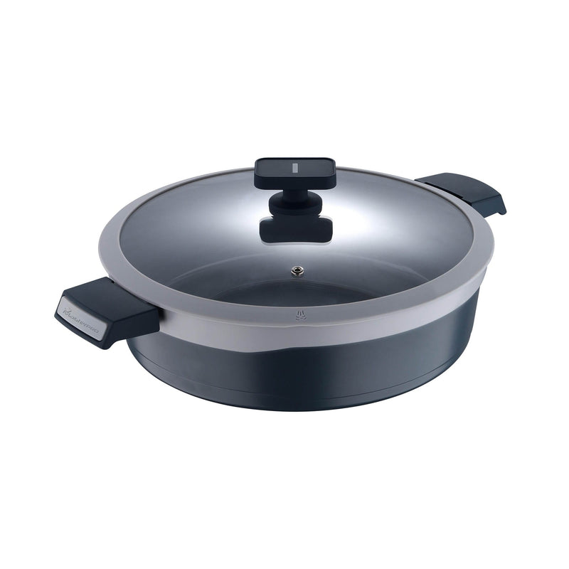 MASTERPRO GASTRO CAST ALUMINUM NON-STICK INDUCTION BOTTOM EVERYDAY PAN WITH LID 30 CM/4.9 LITER, GREY COLOR