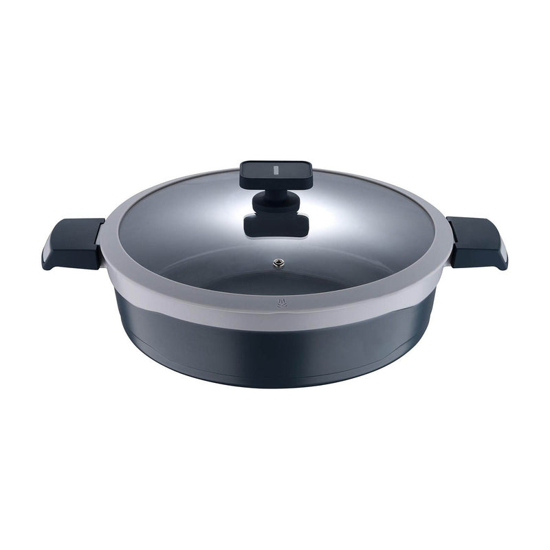 MASTERPRO GASTRO CAST ALUMINUM NON-STICK INDUCTION BOTTOM EVERYDAY PAN WITH LID 30 CM/4.9 LITER, GREY COLOR