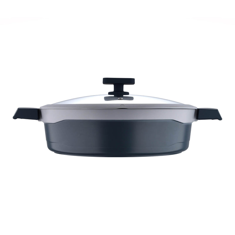 MASTERPRO GASTRO CAST ALUMINUM NON-STICK INDUCTION BOTTOM EVERYDAY PAN WITH LID 30 CM/4.9 LITER, GREY COLOR