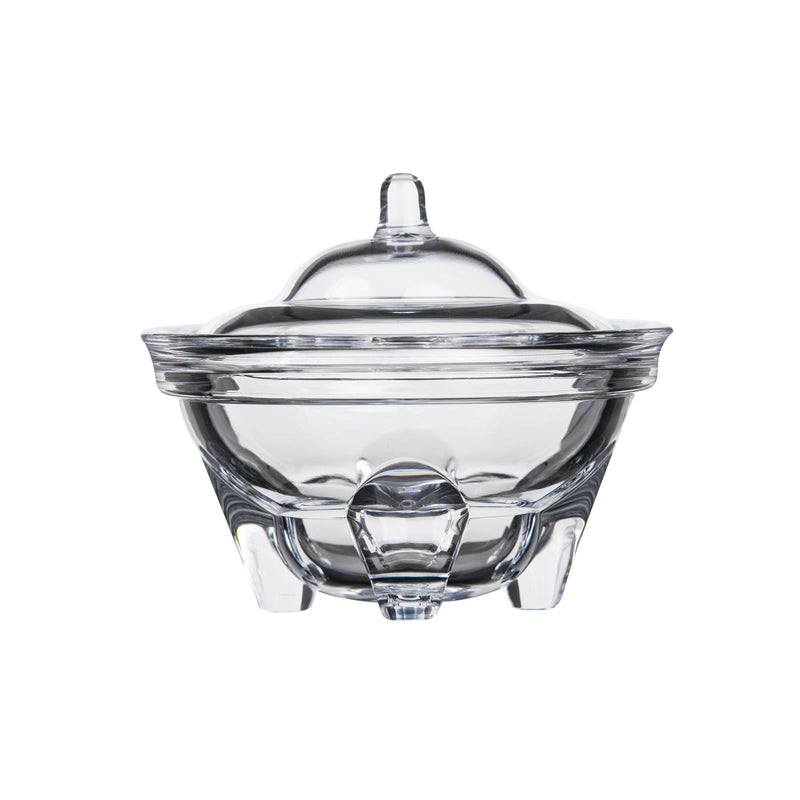 AZAD FOOTED ACRYLIC CANDY BOWL WITH LID, CLEAR