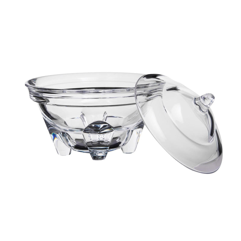 AZAD FOOTED ACRYLIC CANDY BOWL WITH LID, CLEAR