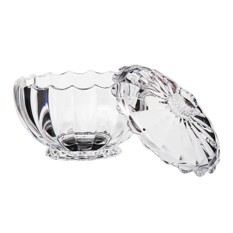 AZAD PUMKIN SHAPE ACRYLIC CANDY BOWL WITH LID, CLEAR