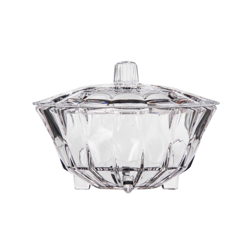 AZAD FLOWER SHAPE ACRYLIC CANDY BOWL WITH LID, CLEAR