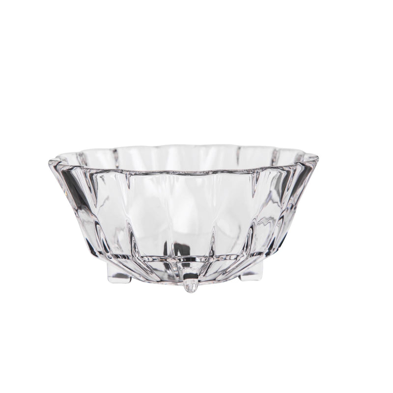 AZAD FLOWER SHAPE ACRYLIC CANDY BOWL WITH LID, CLEAR