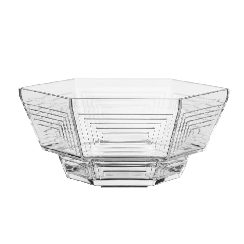 AZAD HEXAGONAL ACRYLIC LARGE CANDY BOWL WITH LID, CLEAR