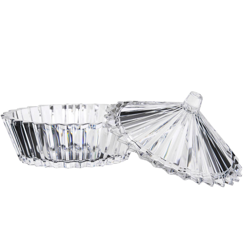 AZAD SUN SHAPE ACRYLIC MEDIUM CANDY BOWL WITH LID, CLEAR