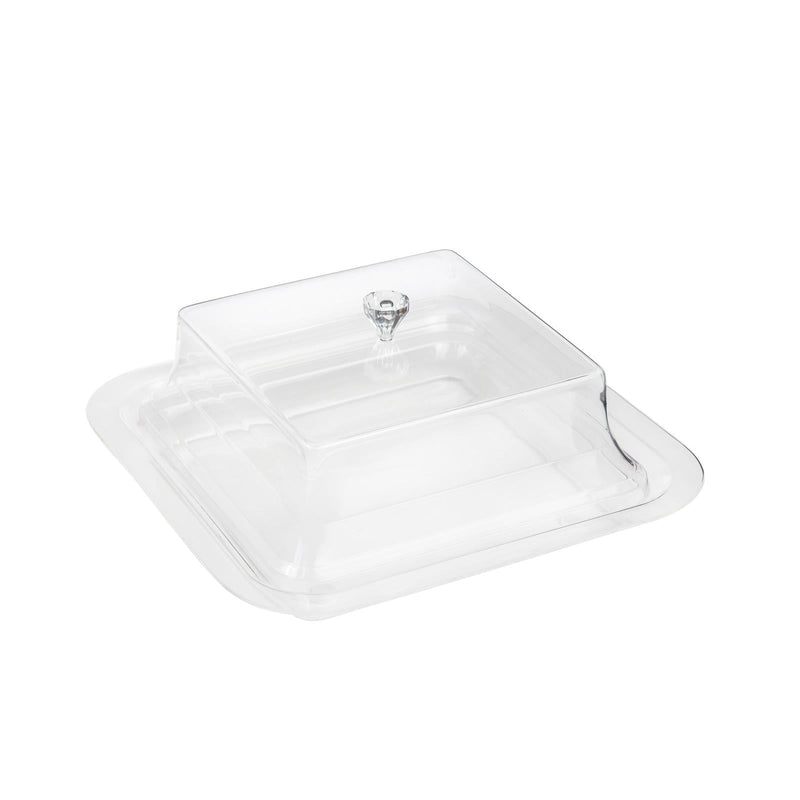 AZAD ACRYLIC SMALL SQUARE CHEESE DOME, CLEAR