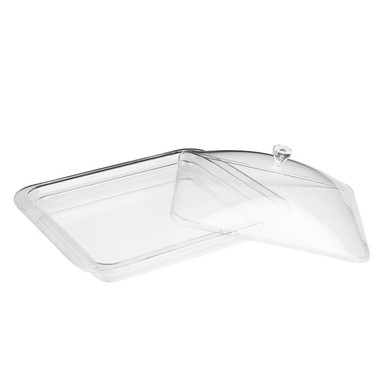 AZAD ACRYLIC SMALL RECTANGLE CHEESE DOME, CLEAR