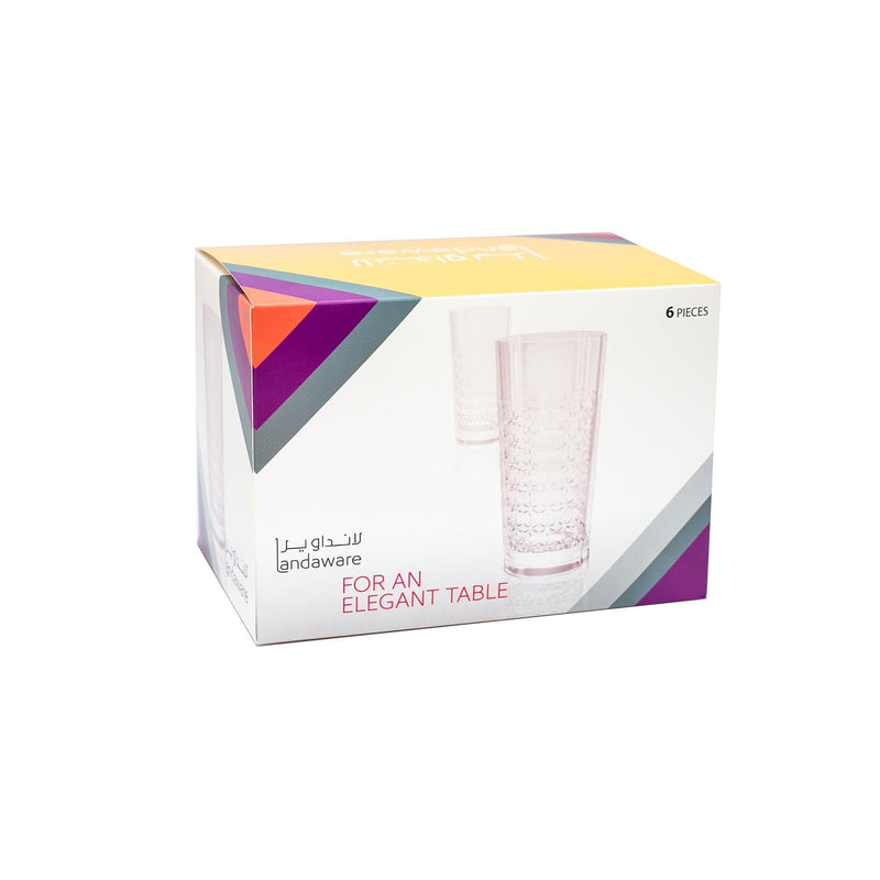 LANDAWARE CROCUS 6 PIECE PLASTIC TUMBLER SET 25 CL, CLEAR