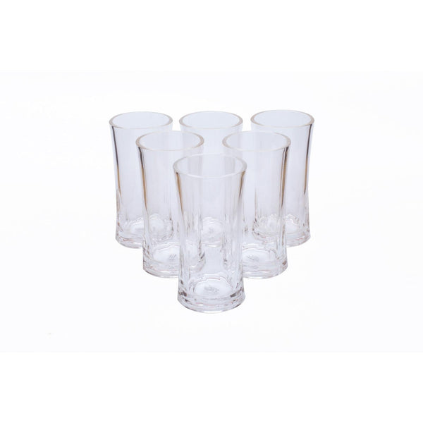 AZAD OVAL 6 PIECE ACRYLIC H-B TUMBLER SET 25 CL, CLEAR