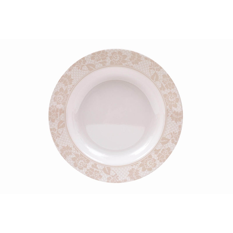 ROYAL MELAMINE GOLDEN LILLY MELAMINE SOUP PLATE 24 CM, BEIGE COLOR