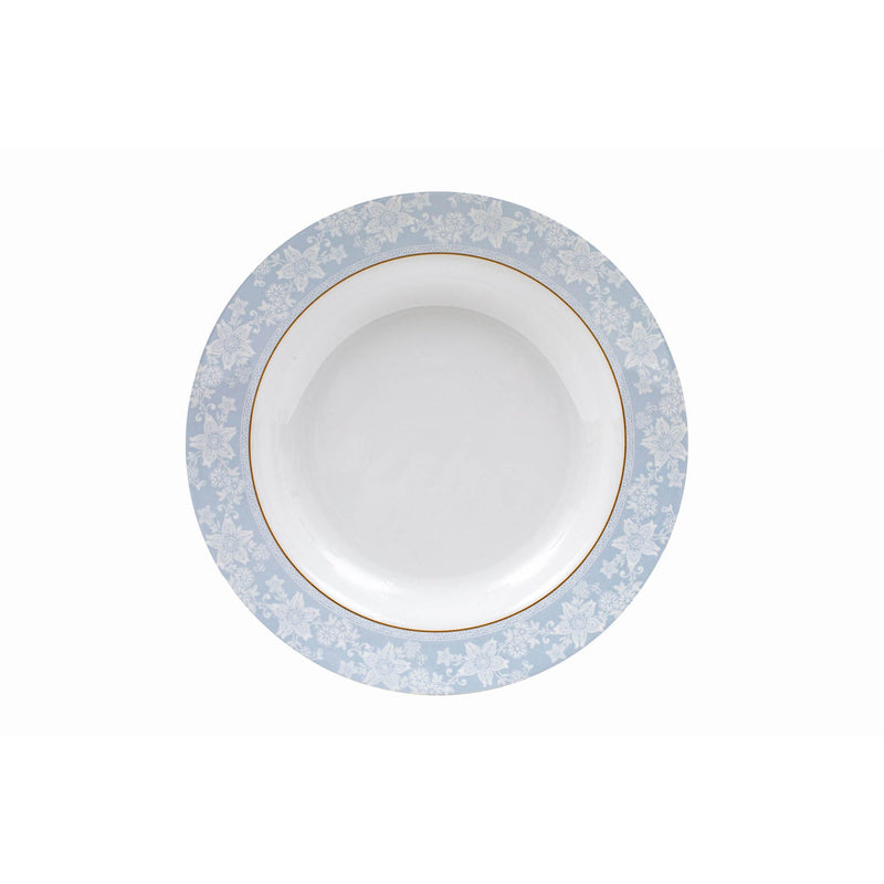 ROYAL MELAMINE PEBBLE FLOWER MELAMINE SOUP PLATE 24 CM, LIGHT BLUE COLOR