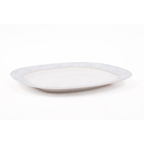 ROYAL MELAMINE PEBBLE FLOWER MELAMINE OVAL PLATTER 36 CM, LIGHT BLUE COLOR