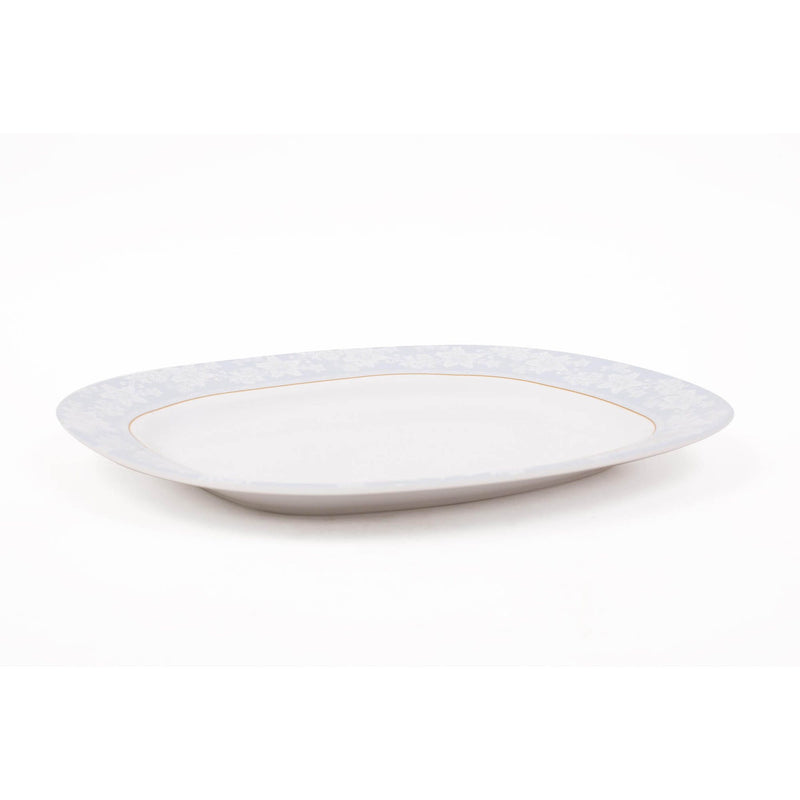 ROYAL MELAMINE PEBBLE FLOWER MELAMINE OVAL PLATTER 30 CM, LIGHT BLUE COLOR