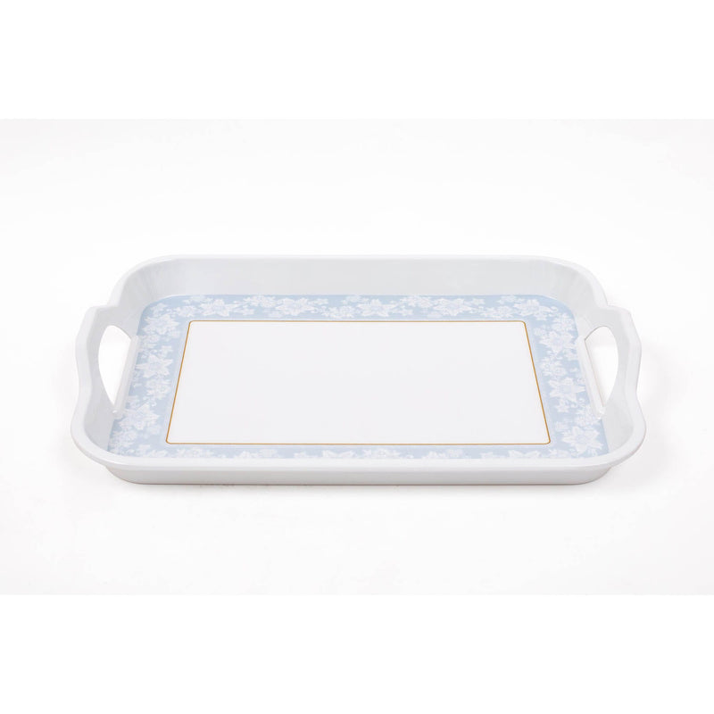 ROYAL MELAMINE PEBBLE FLOWER MELAMINE SMALL TRAY 38CM, LIGHT BLUE COLOR