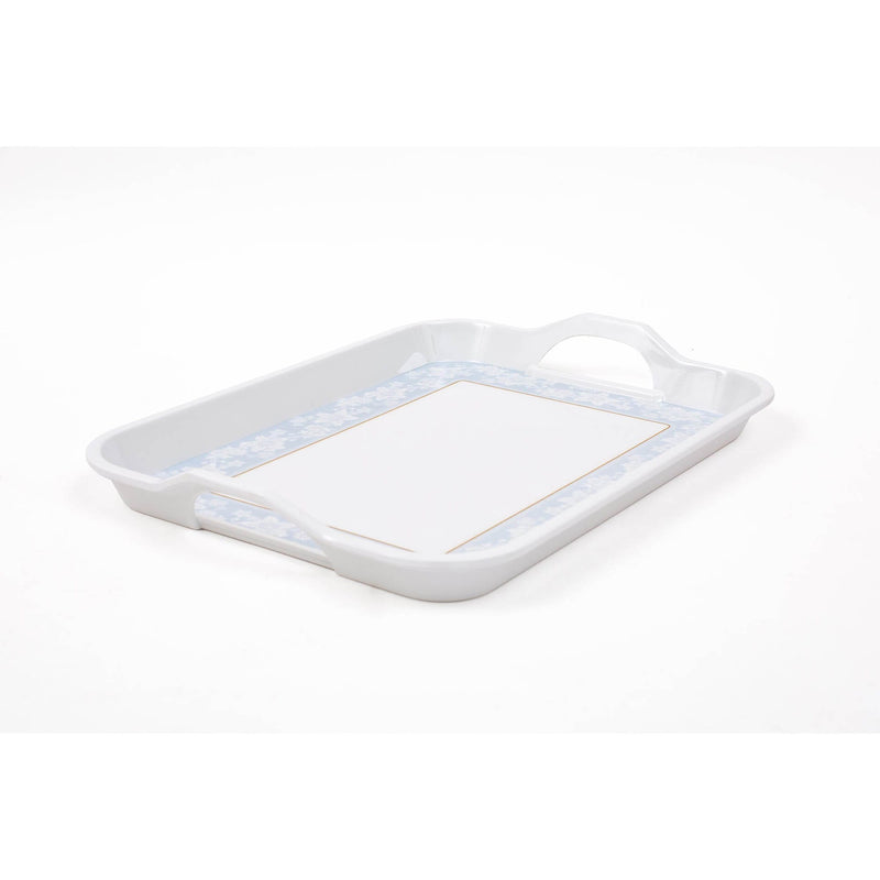 ROYAL MELAMINE PEBBLE FLOWER MELAMINE SMALL TRAY 38CM, LIGHT BLUE COLOR