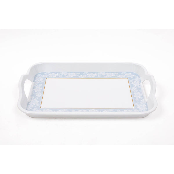 ROYAL MELAMINE PEBBLE FLOWER MELAMINE MEDIUM TRAY 45 CM, LIGHT BLUE COLOR