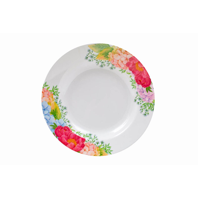 ROYAL MELAMINE PEONY BLOOKING MELAMINE SOUP PLATE 24 CM, FLORAL COLOR