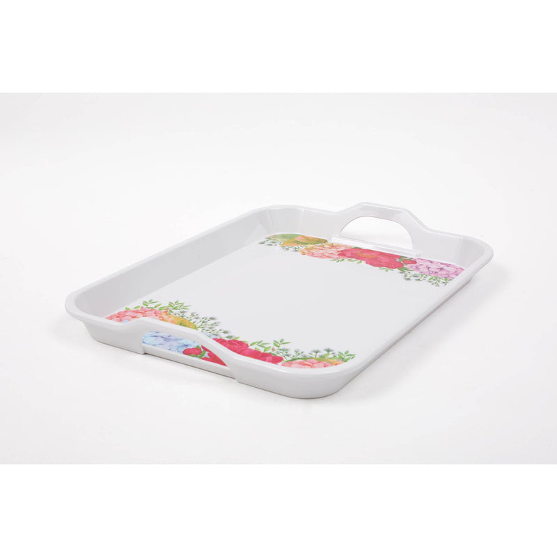 ROYAL MELAMINE PEONY BLOOKING MELAMINE SMALL TRAY 38CM, FLORAL COLOR