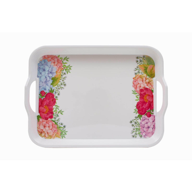 ROYAL MELAMINE PEONY BLOOKING MELAMINE SMALL TRAY 38CM, FLORAL COLOR