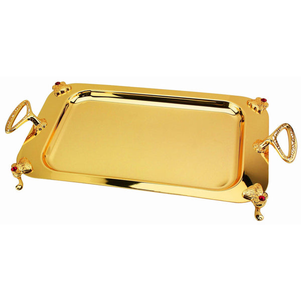 REGENT ROYAL STAINLESS GOLDPLATED RECTANGLE TRAY FOOD 50X27 CM, GOLD COLOR