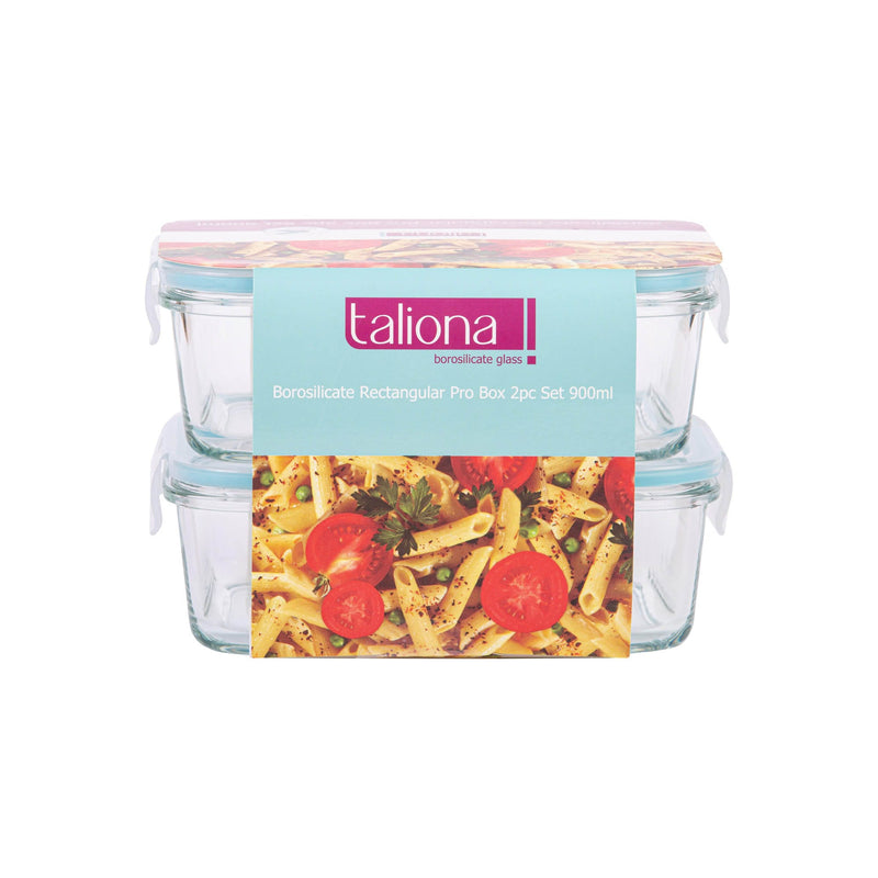 TALIONA BORO PRO 2 PIECE RECTANGLE STORAGE BOX SET 90 CL, BLUE/CLEAR COLOR