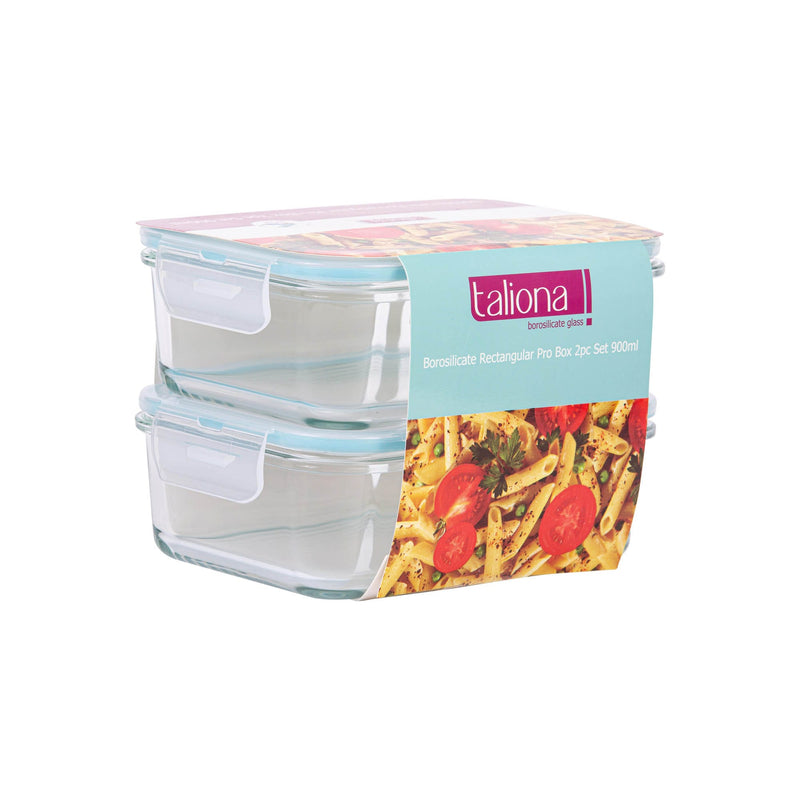 TALIONA BORO PRO 2 PIECE RECTANGLE STORAGE BOX SET 90 CL, BLUE/CLEAR COLOR